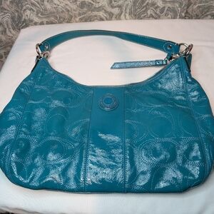 Coach Teal Shoulder Handbag